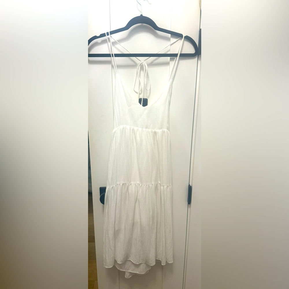 Millibon White Swing Dress with Criss Cross Tie Back Straps